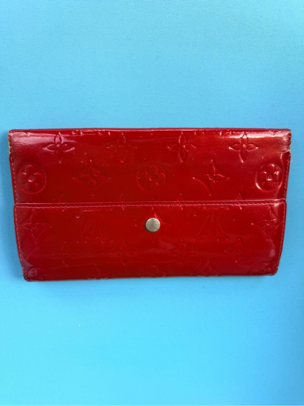 Louis Vuitton Red Vernis Wallet AUTHENTIC